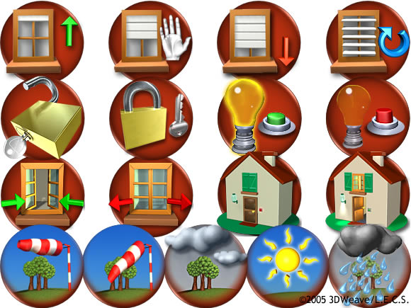 icones 3d application domotique 